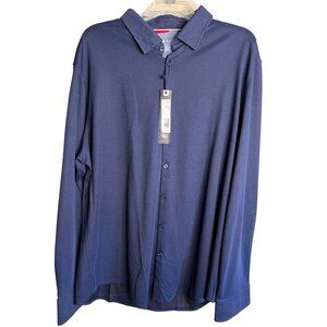NWT Stone Rose Live in the Now men’s 3XL navy blue button up long sleeve stretch
